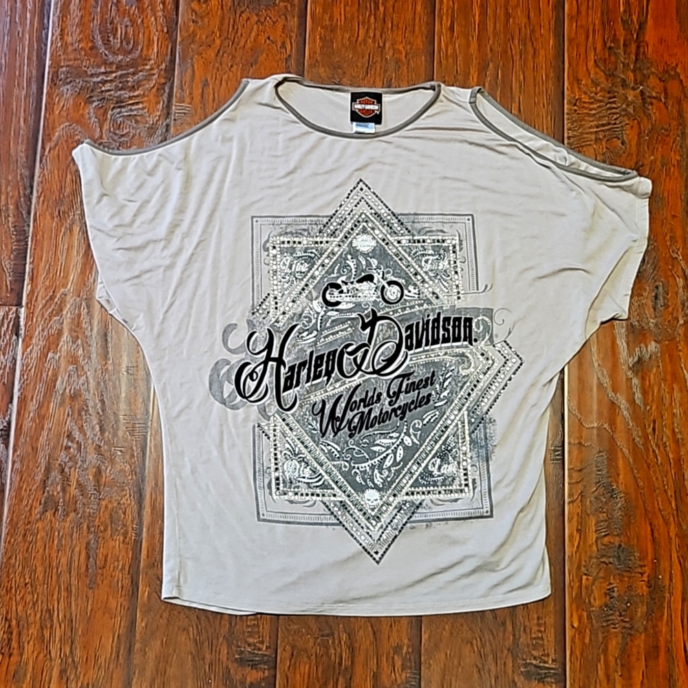 Harley Davidson Rhinestone Top - Picture 2 of 3